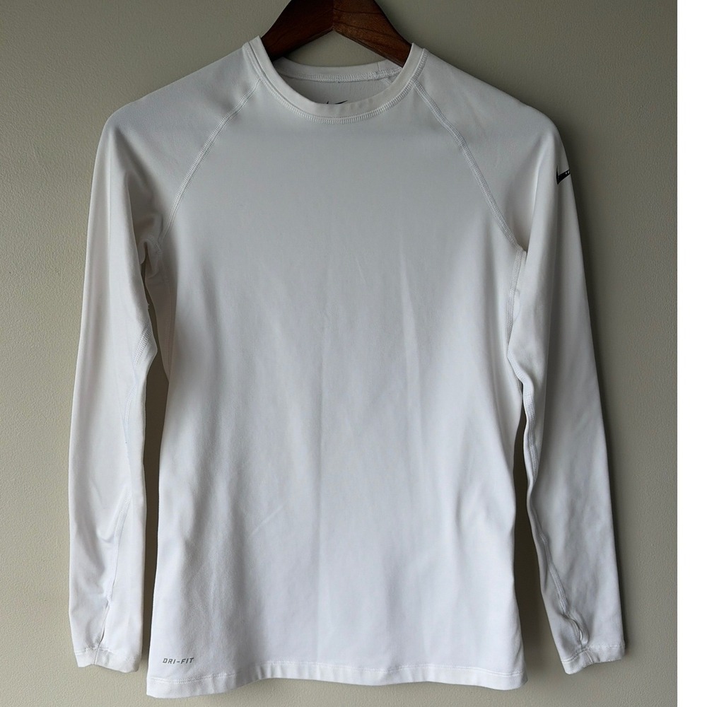 Nike‎ Pro Combat Women's Medium White Dri-FIT Long Sleeve Compression Shirt